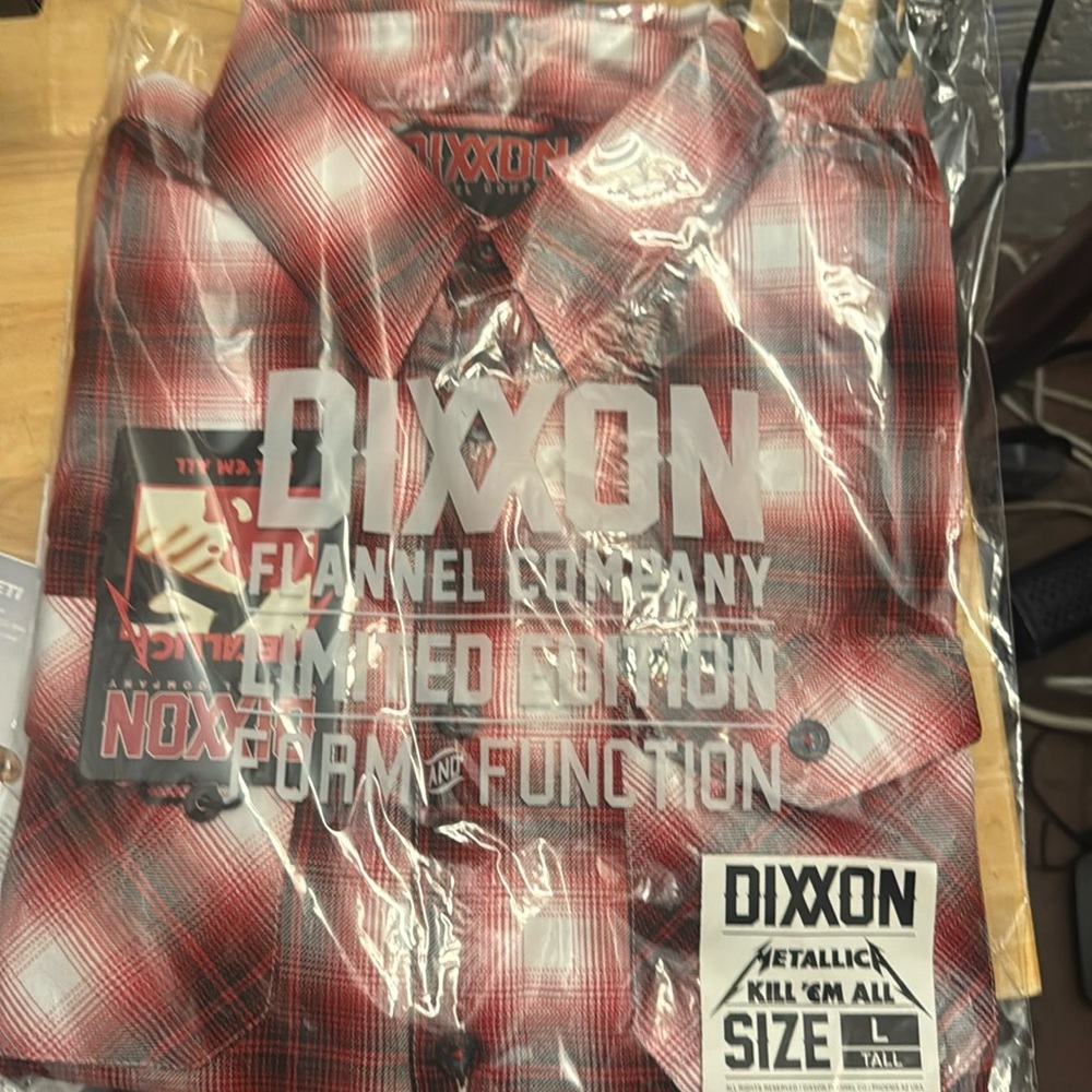 Dixxon Flannel Kill ‘em all Large Tall NIB